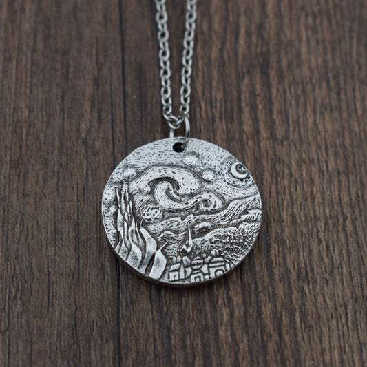 van gogh starry night necklace