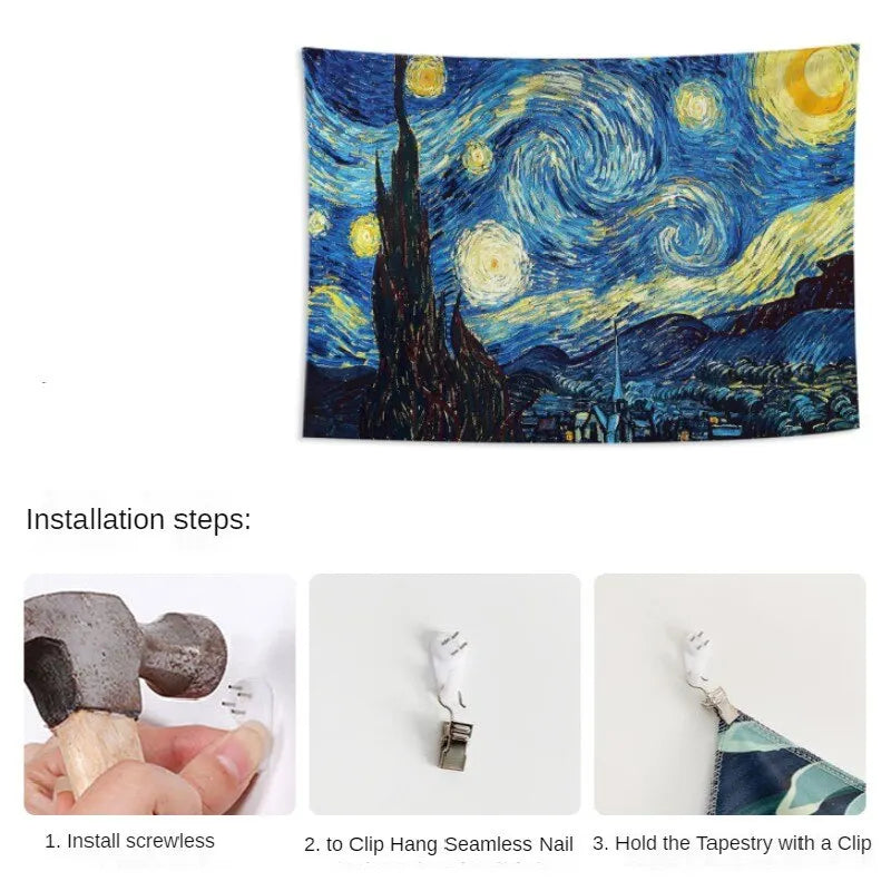 Starry night tapestry for wall