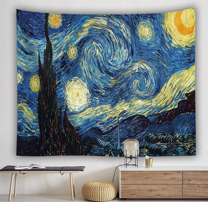 Starry night tapestry for wall