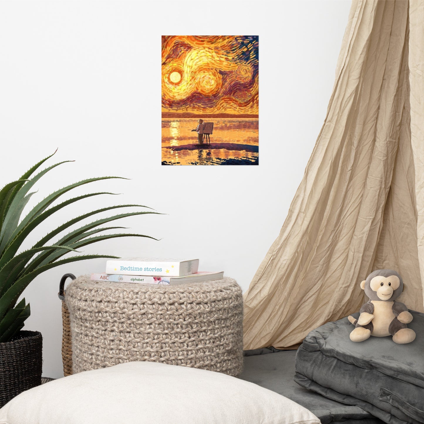 van gogh imagination starry midnight Poster