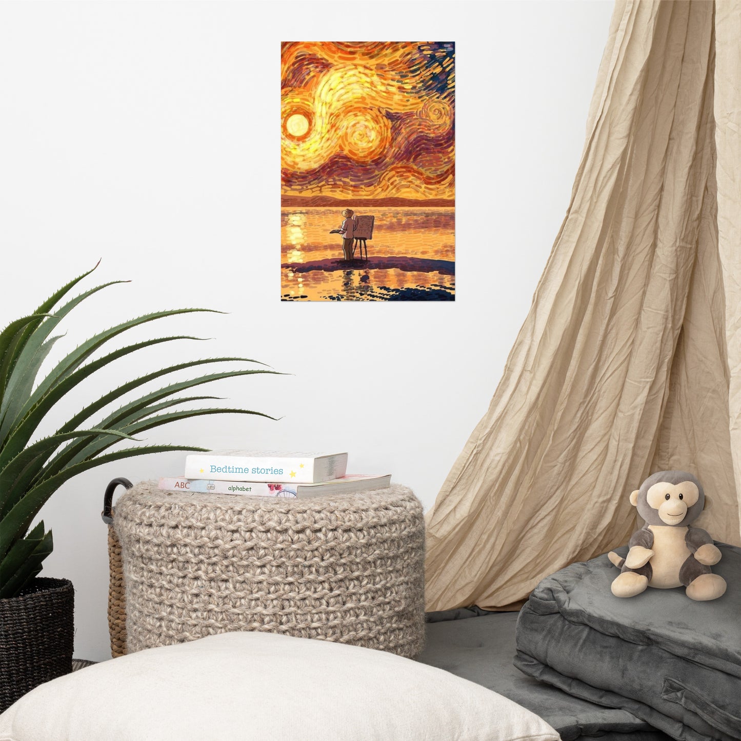 van gogh imagination starry midnight Poster