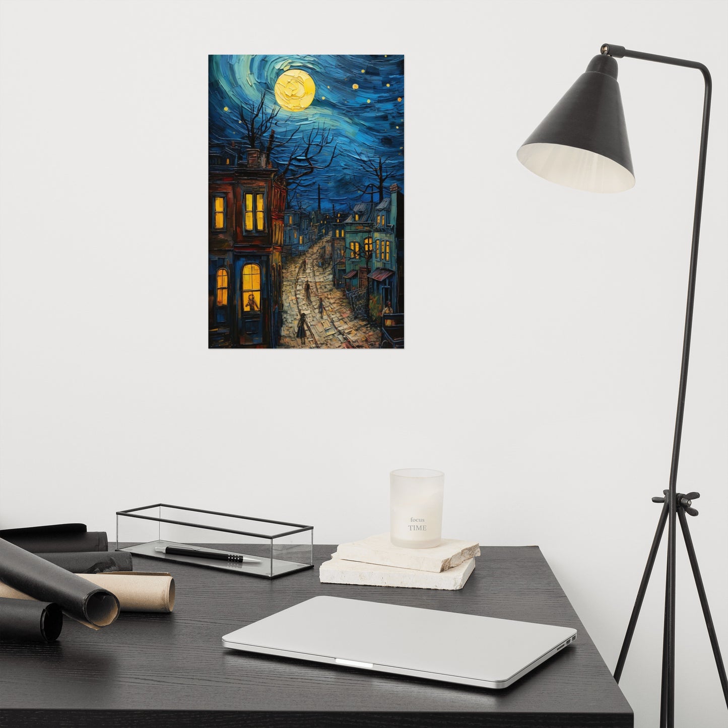 Starry night in the city Poster