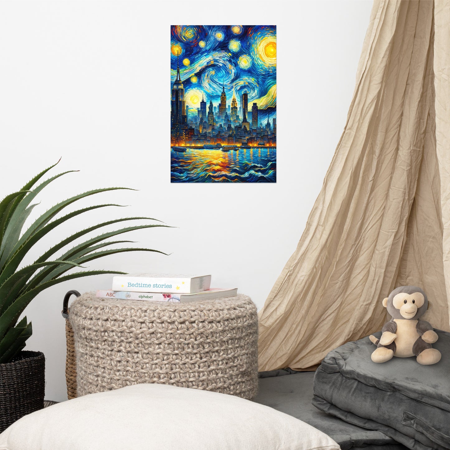 Starry night in New York Poster