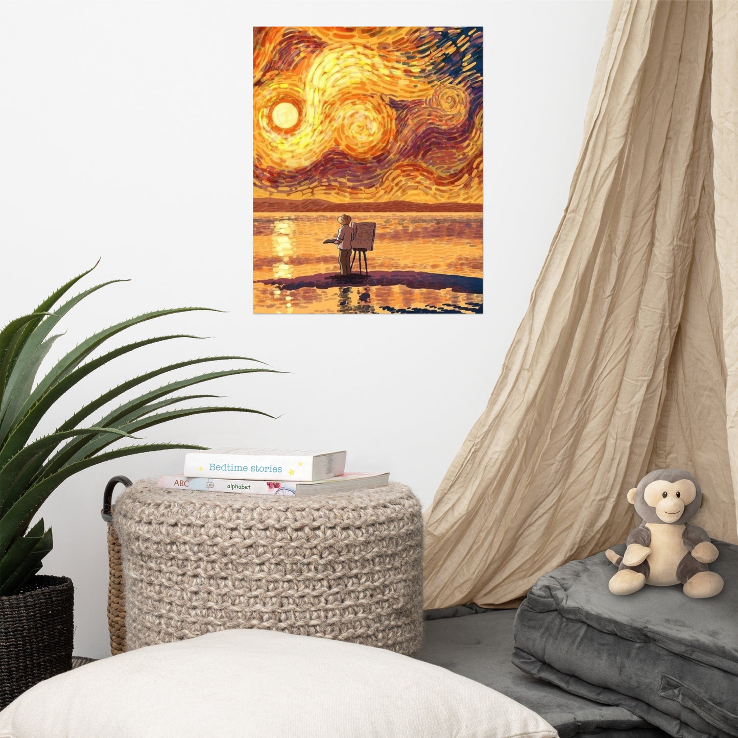 van gogh imagination starry midnight Poster