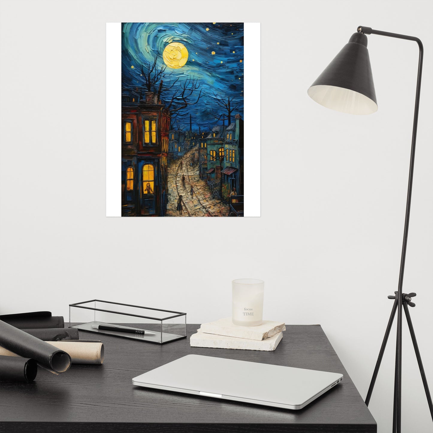 Starry night in the city Poster