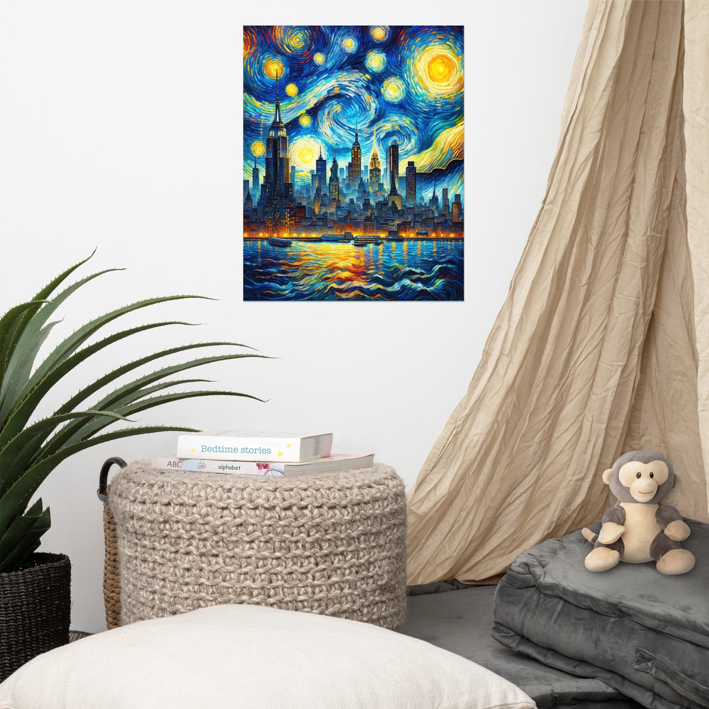 Starry night in New York Poster