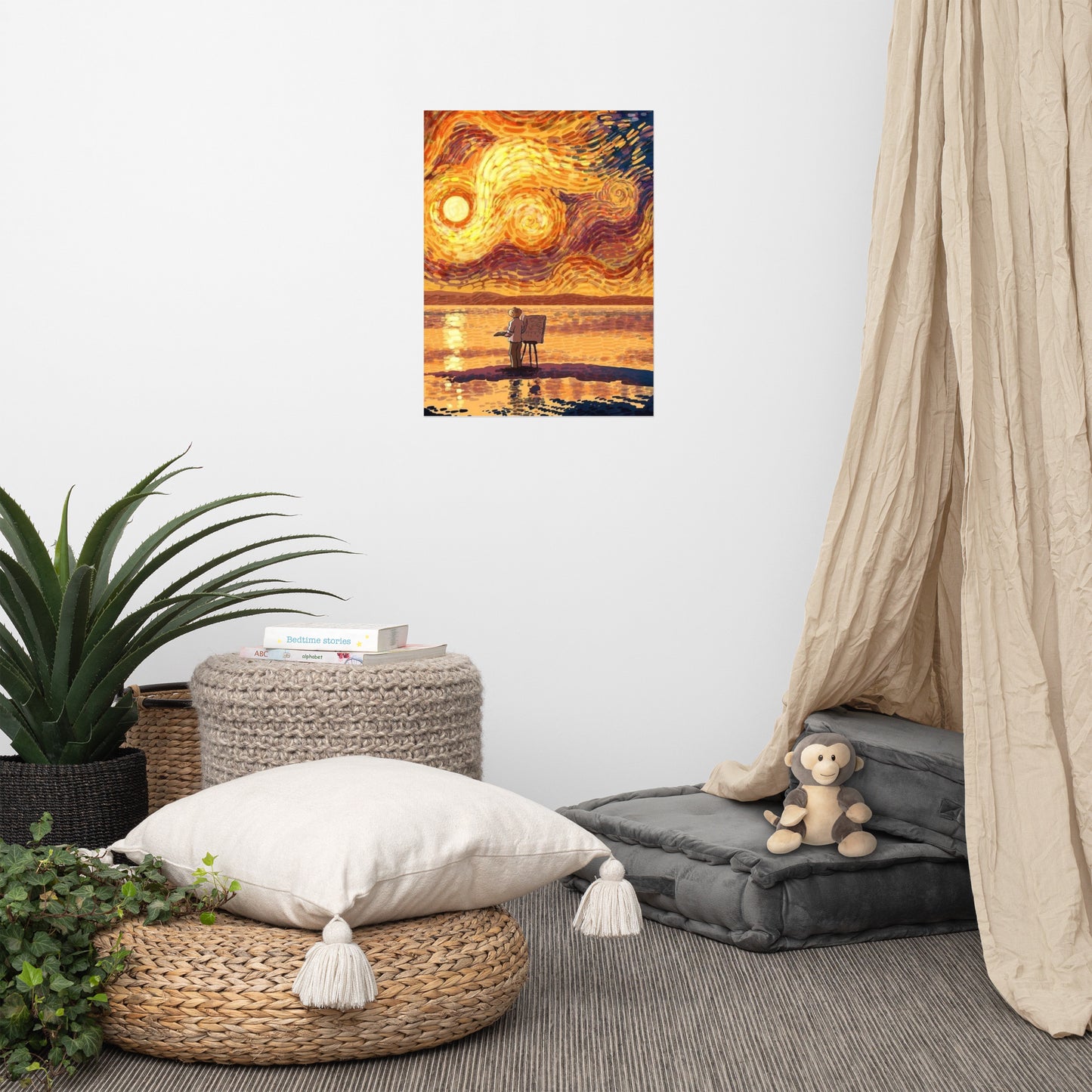 van gogh imagination starry midnight Poster