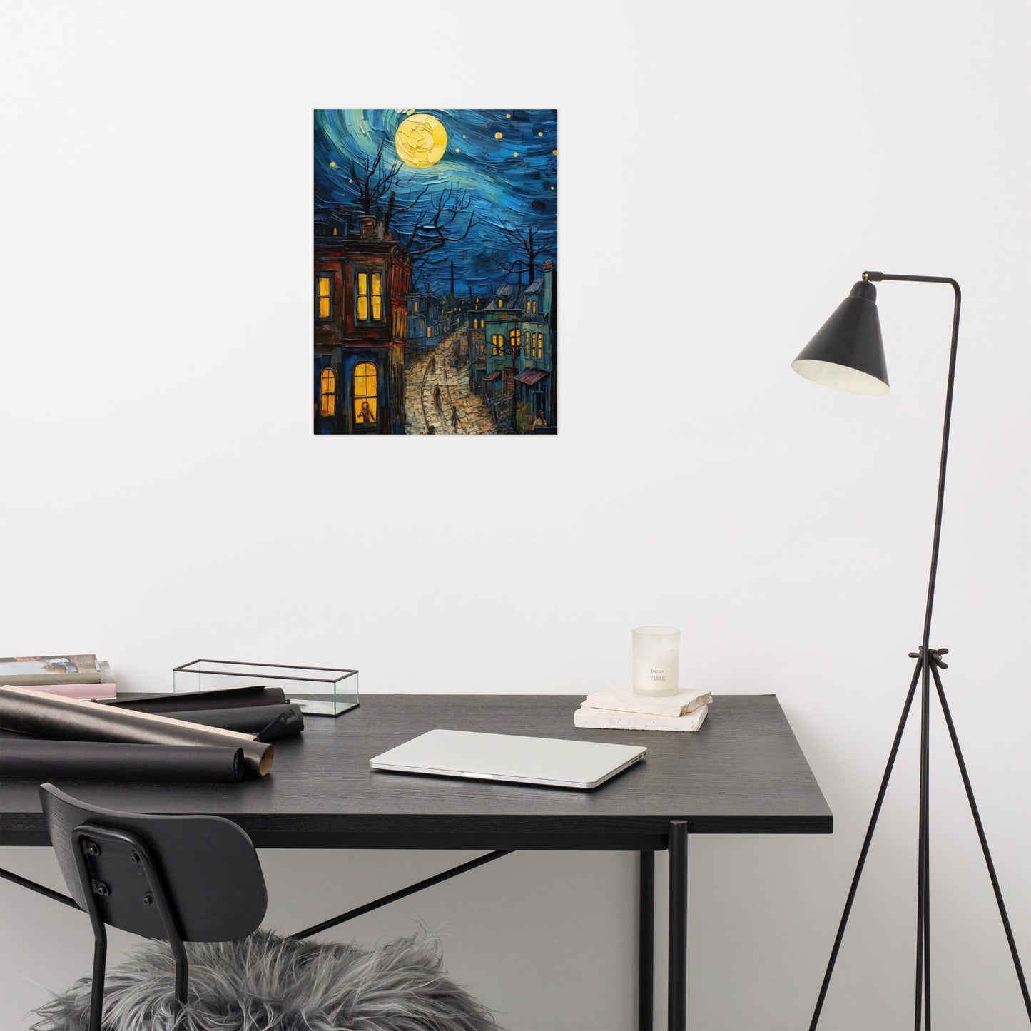 Starry night in the city Poster