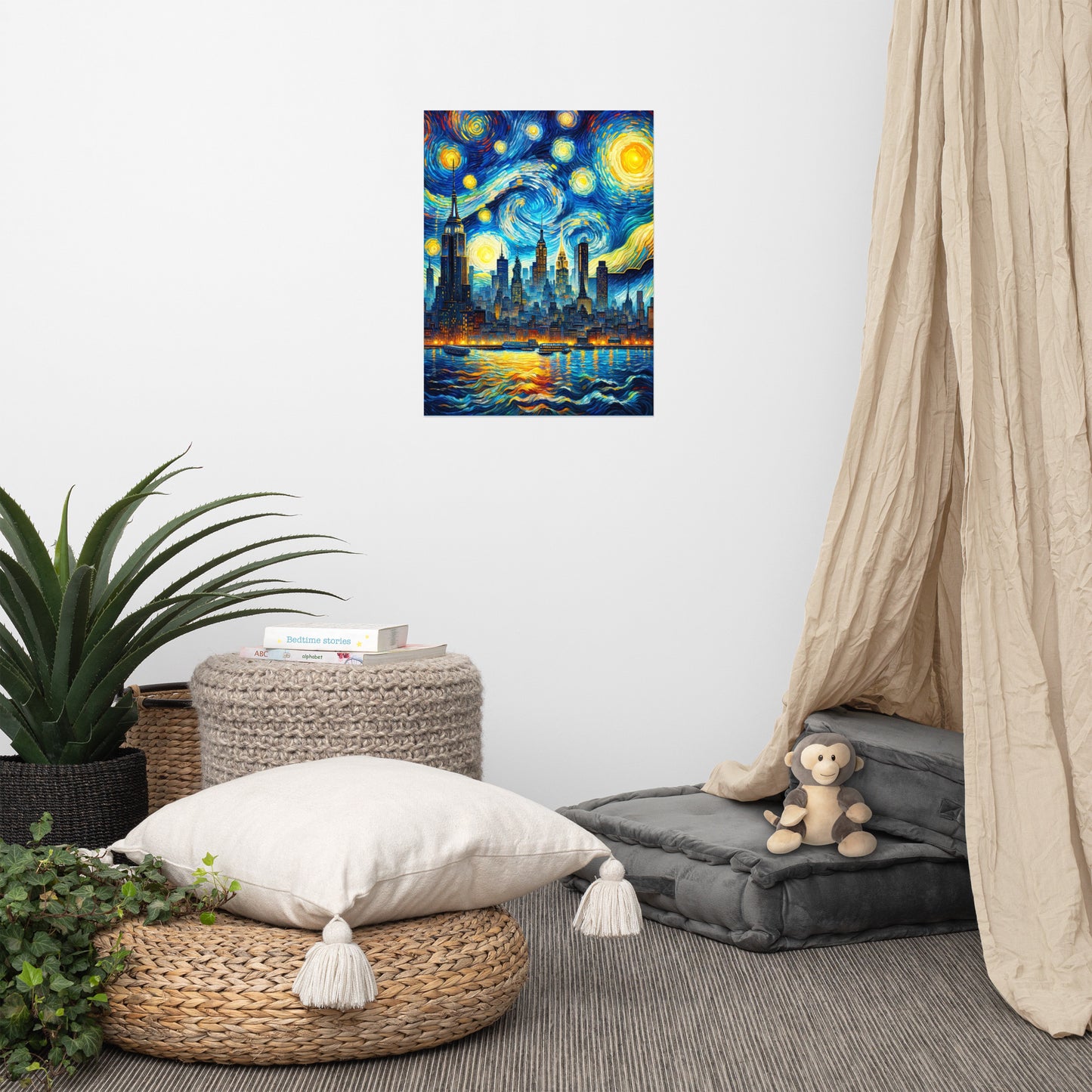 Starry night in New York Poster