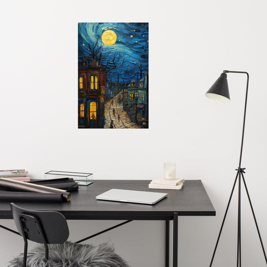 Starry night in the city Poster