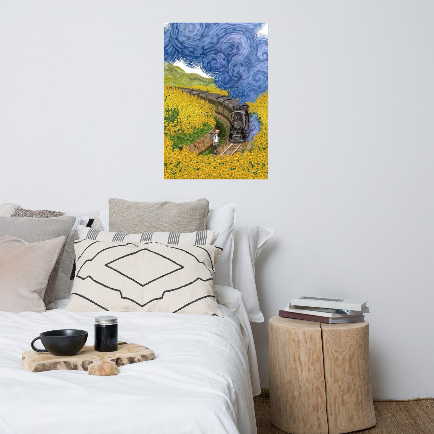 A field of sunflowers Poster