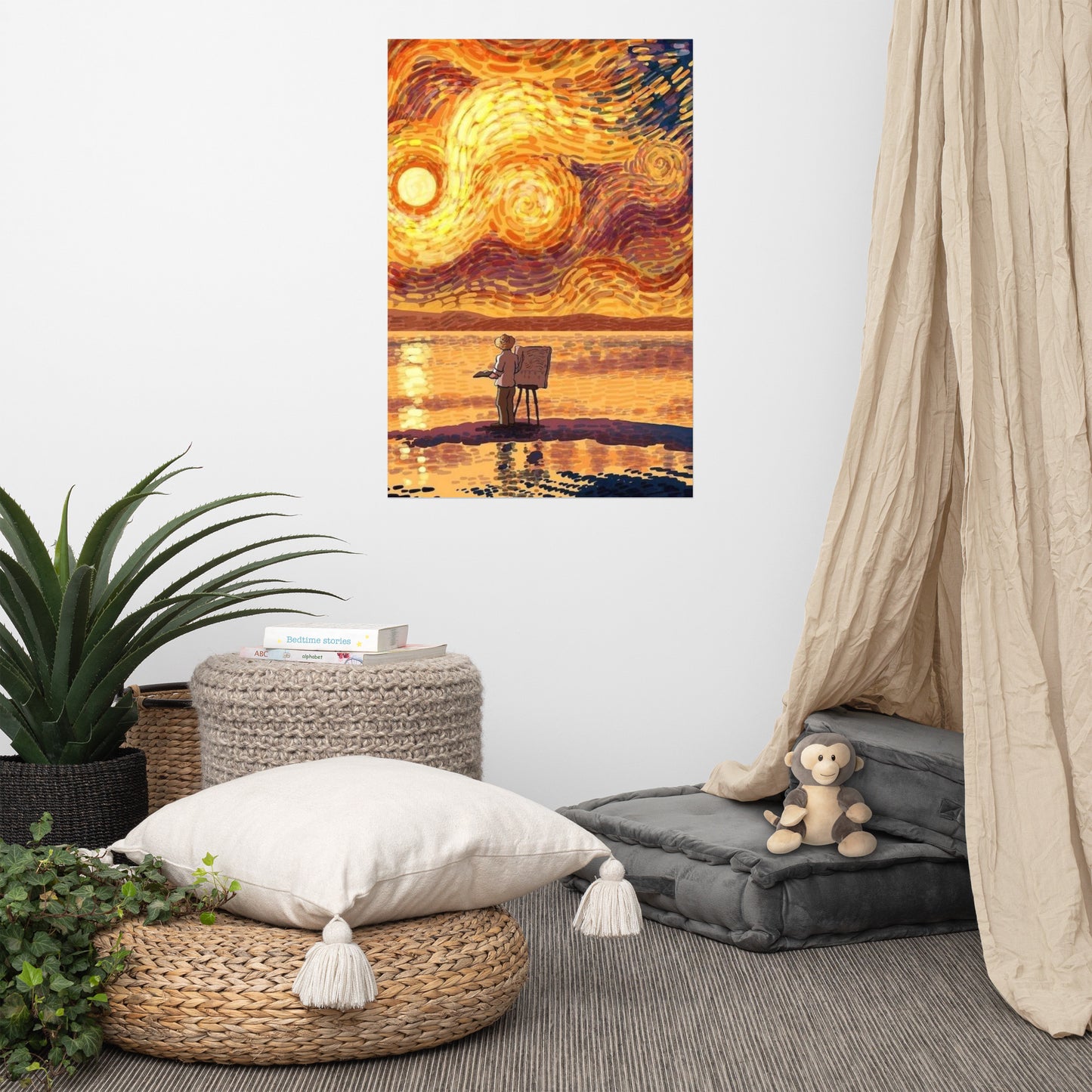 van gogh imagination starry midnight Poster