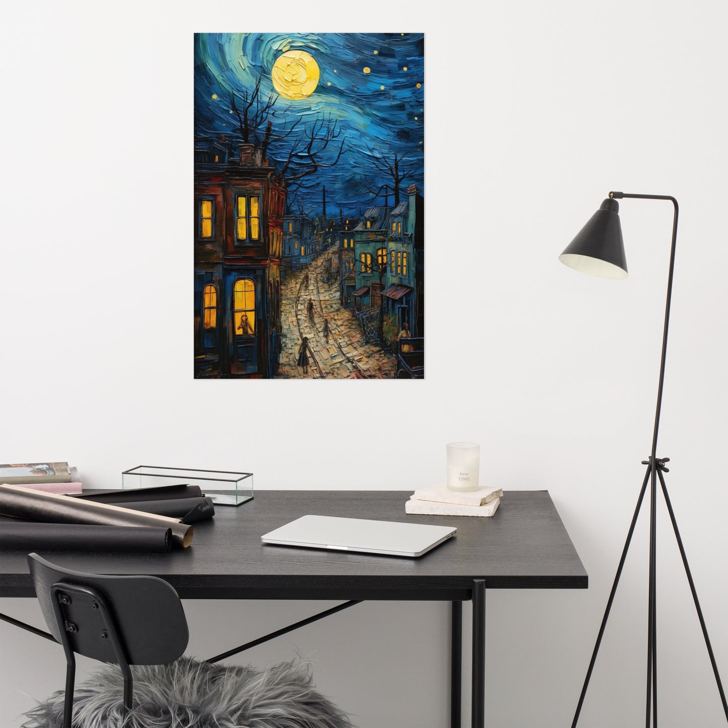 Starry night in the city Poster