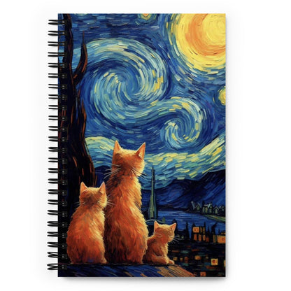 Cats With starry night notebook