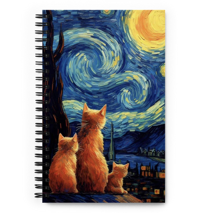 Cats With starry night notebook