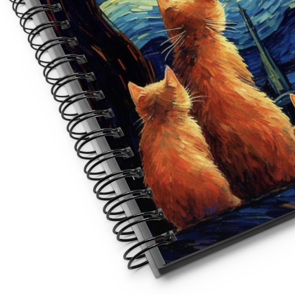 Cats With starry night notebook