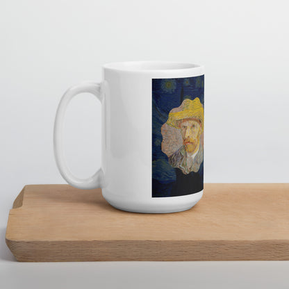 starry night White glossy mug