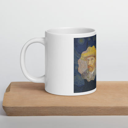 starry night White glossy mug