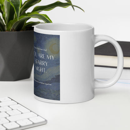 starry night White glossy mug