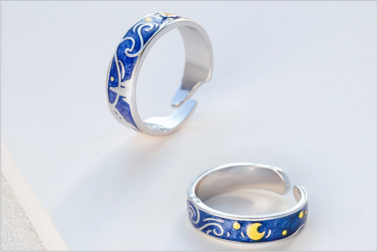 Starry night Couple Ring