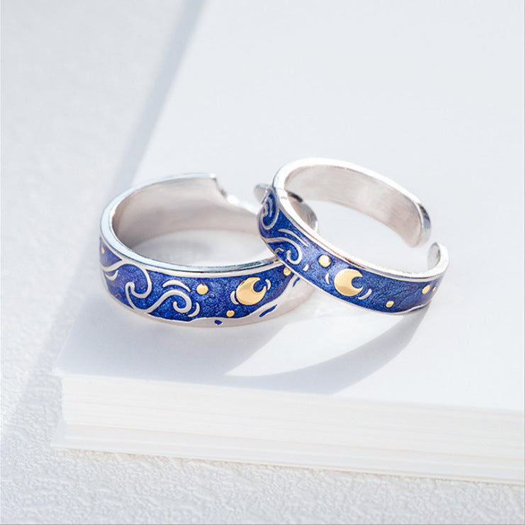 Starry night Couple Ring