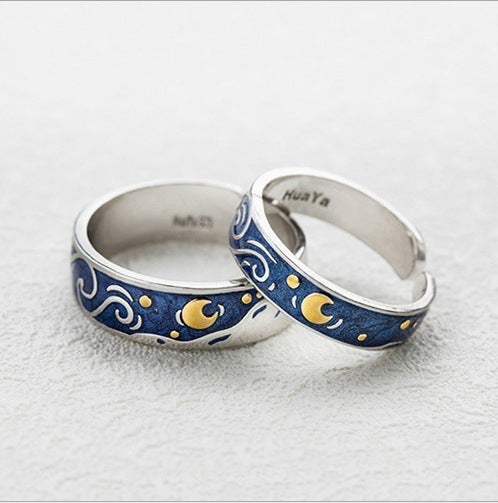 Starry night Couple Ring