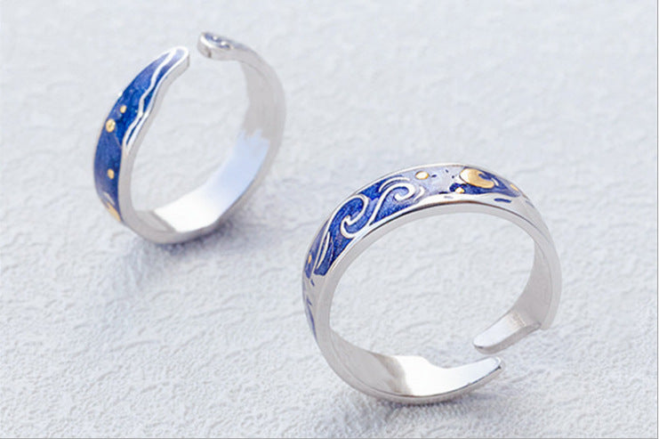 Starry night Couple Ring