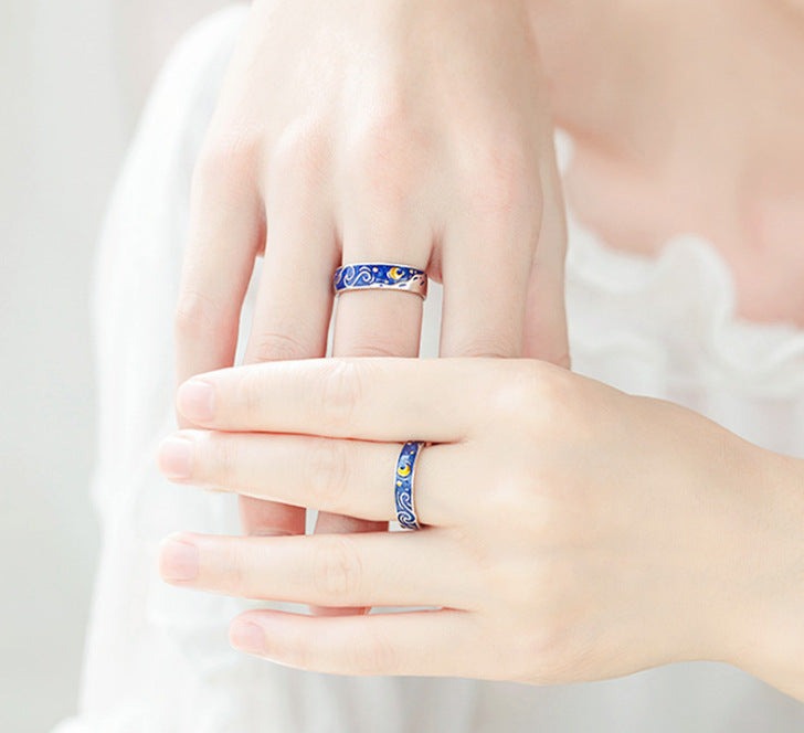 Starry night Couple Ring