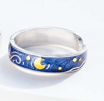 Starry night Couple Ring