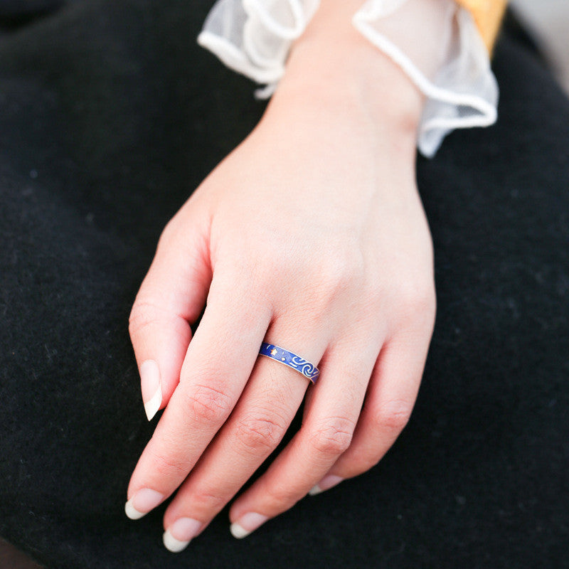 Silver Starry night Ring