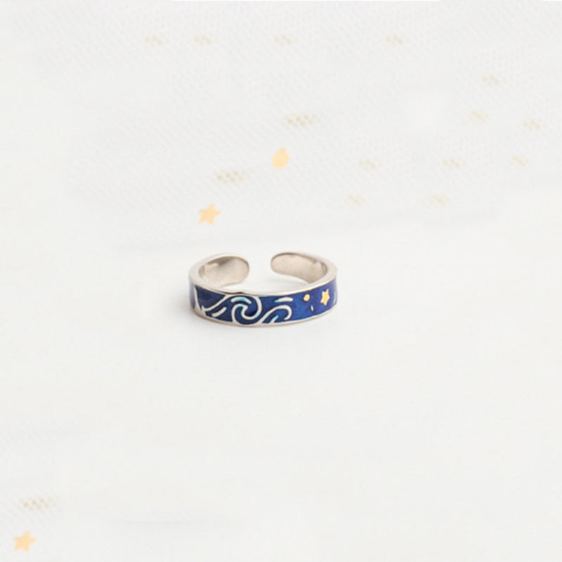 Silver Starry night Ring