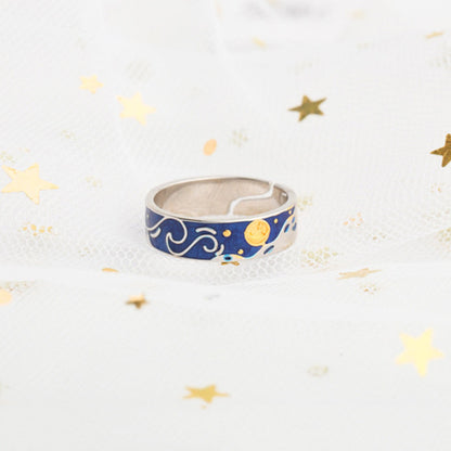 Silver Starry night Ring