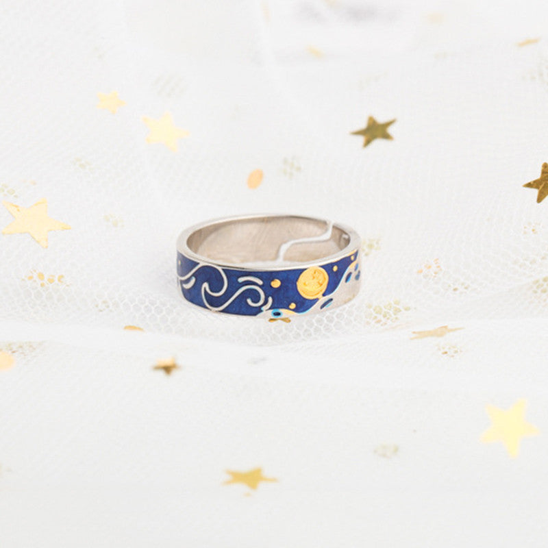 Silver Starry night Ring