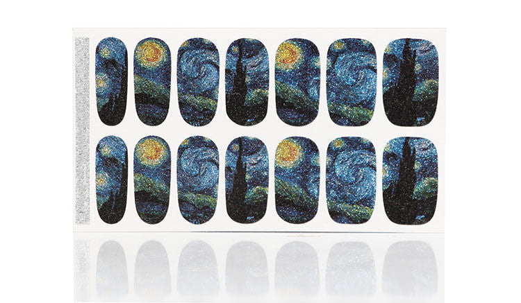 14pcs Nail Sticker Glitter Starry Night