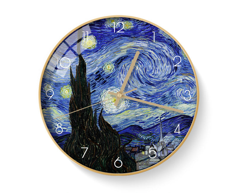 Van Gogh's Famous Paintings Clock