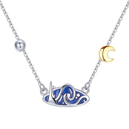 Silver starry night necklace