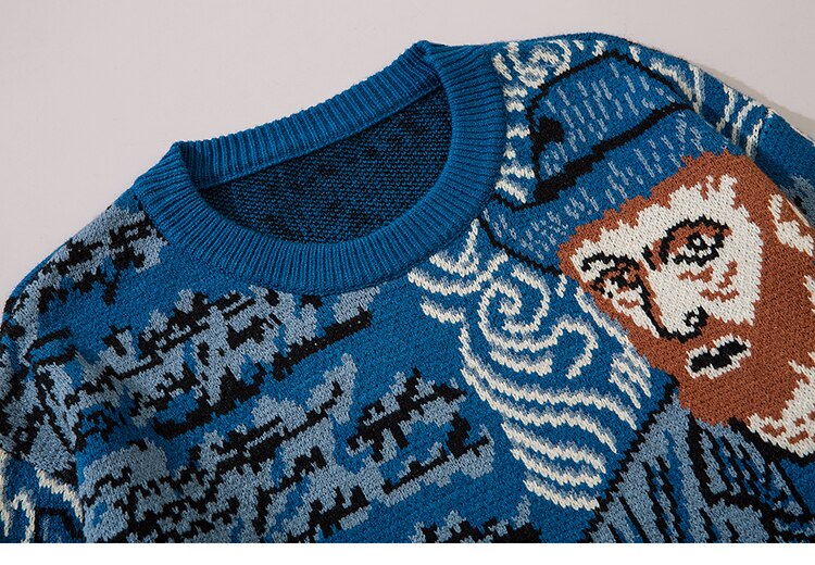 Sweater Van Gogh Graffiti Print Sweater