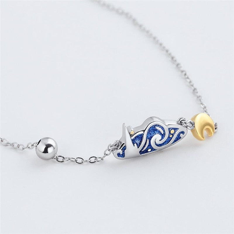 Silver starry night necklace