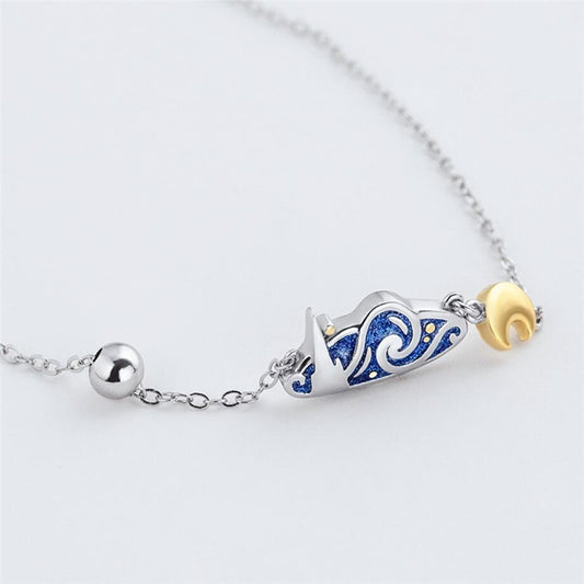 Silver starry night necklace