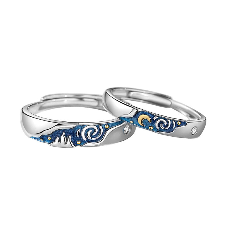 Starry night  Couple Ring