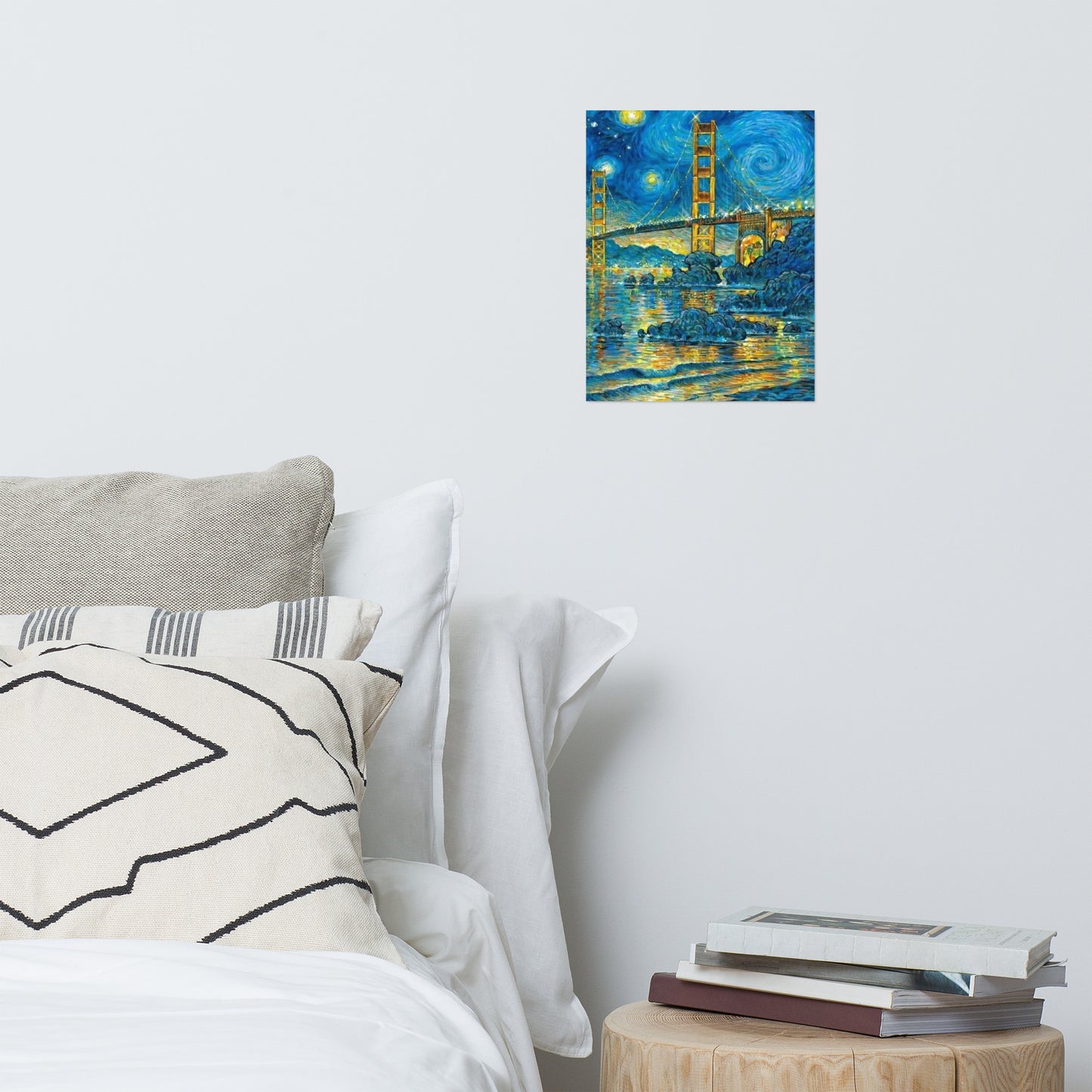 Golden gate bridge starry night  Poster