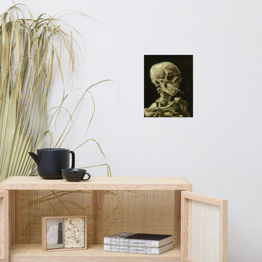 Van Gogh Skeleton Smoking Poster