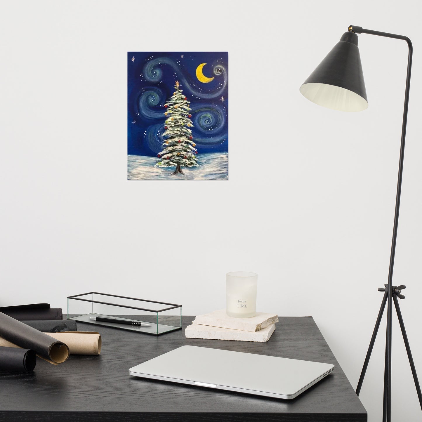 Starry Night Christmas Tree Poster