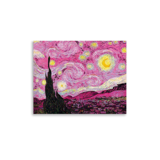 Starry night in pink Poster