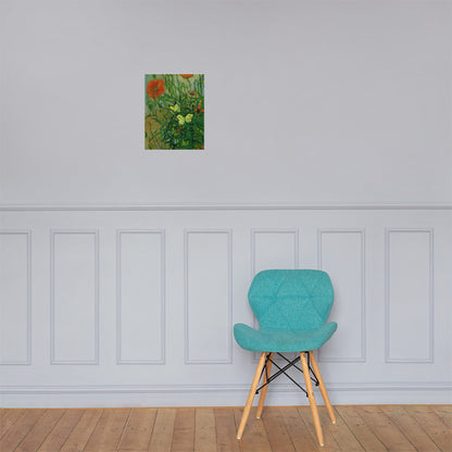 Butterflies and Poppies Poster