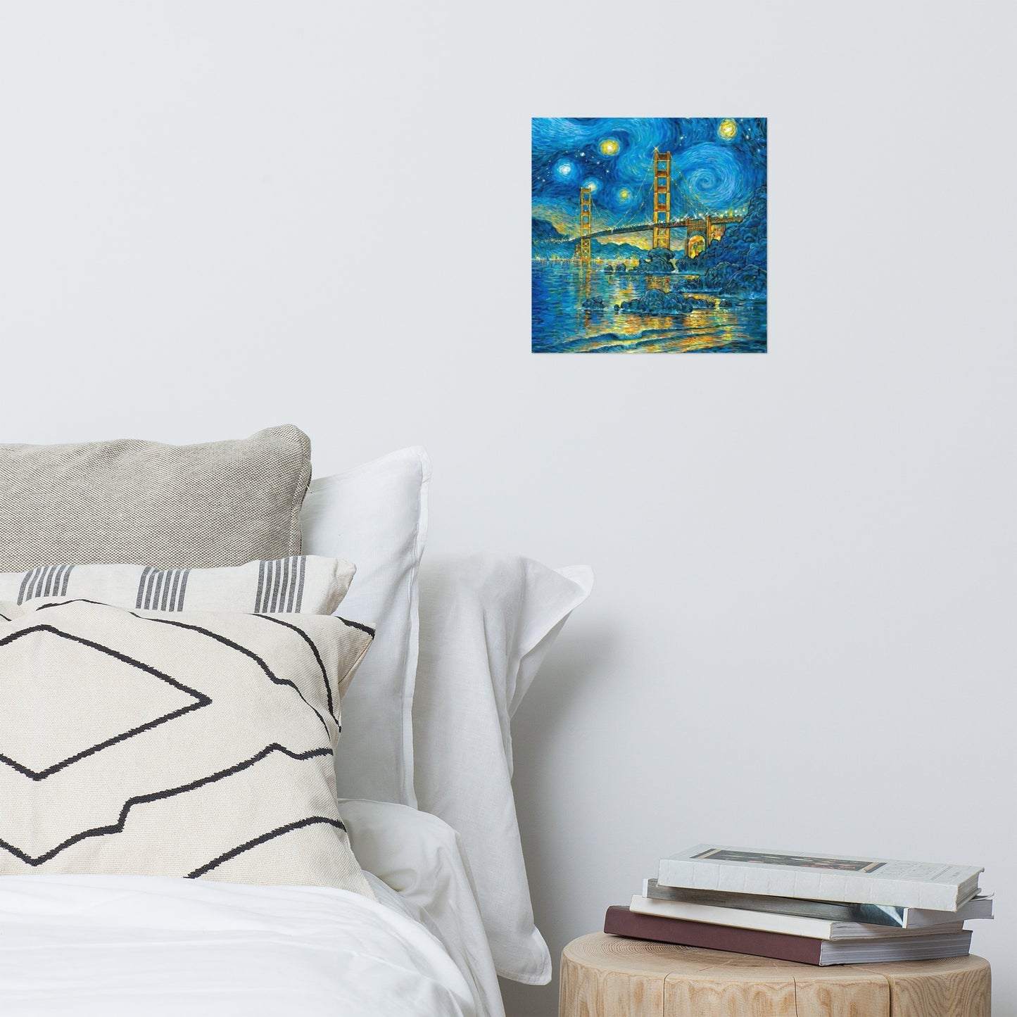 Golden gate bridge starry night  Poster