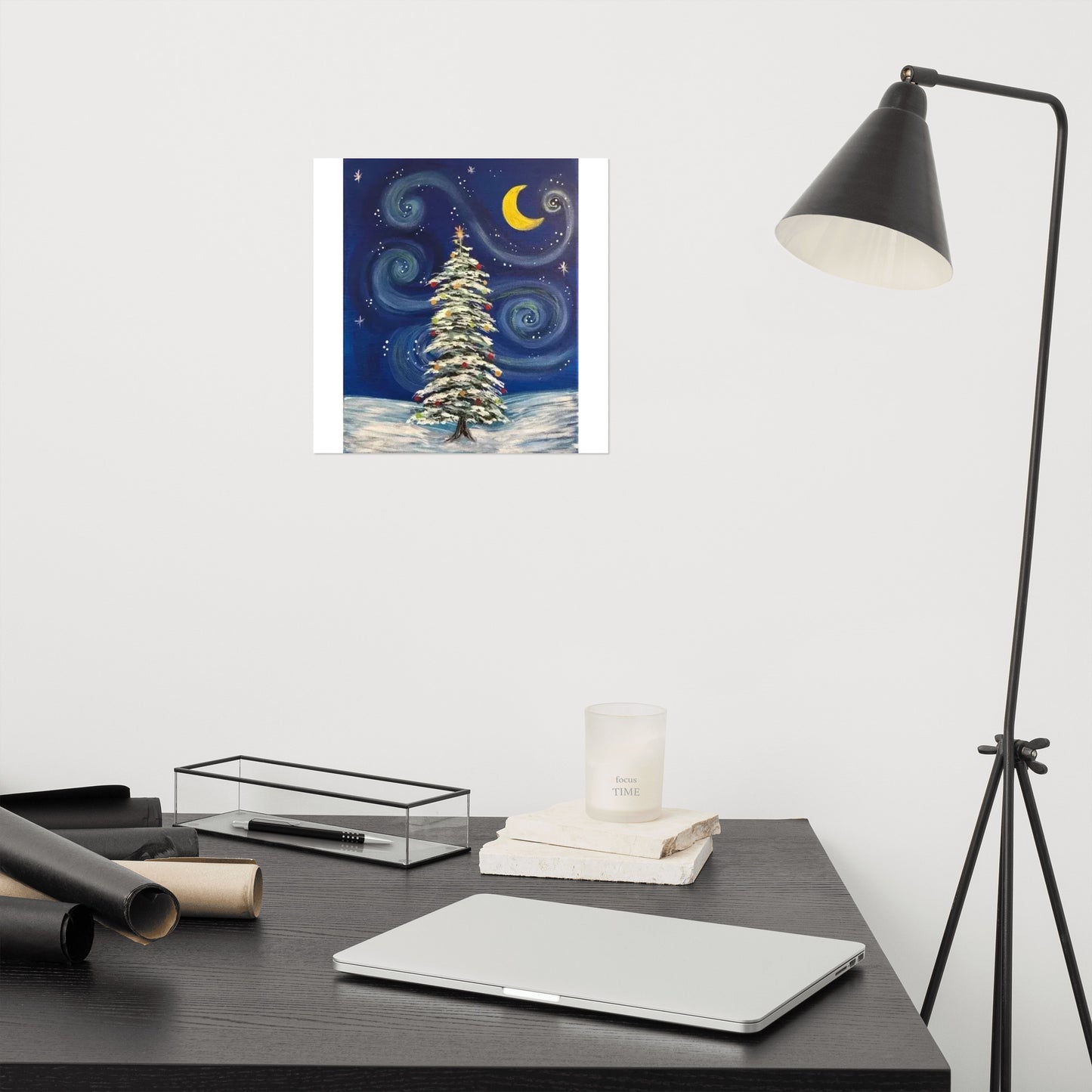 Starry Night Christmas Tree Poster