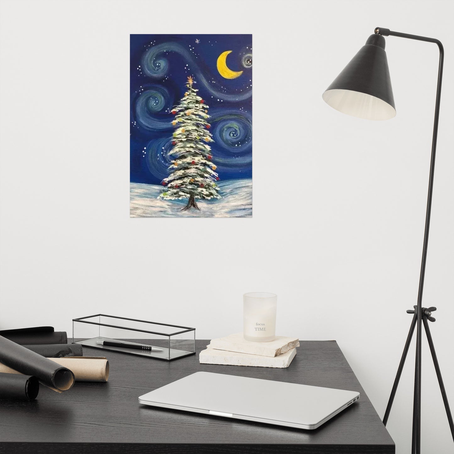 Starry Night Christmas Tree Poster