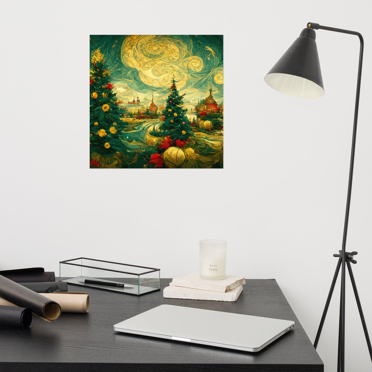 Starry night Christmas Poster