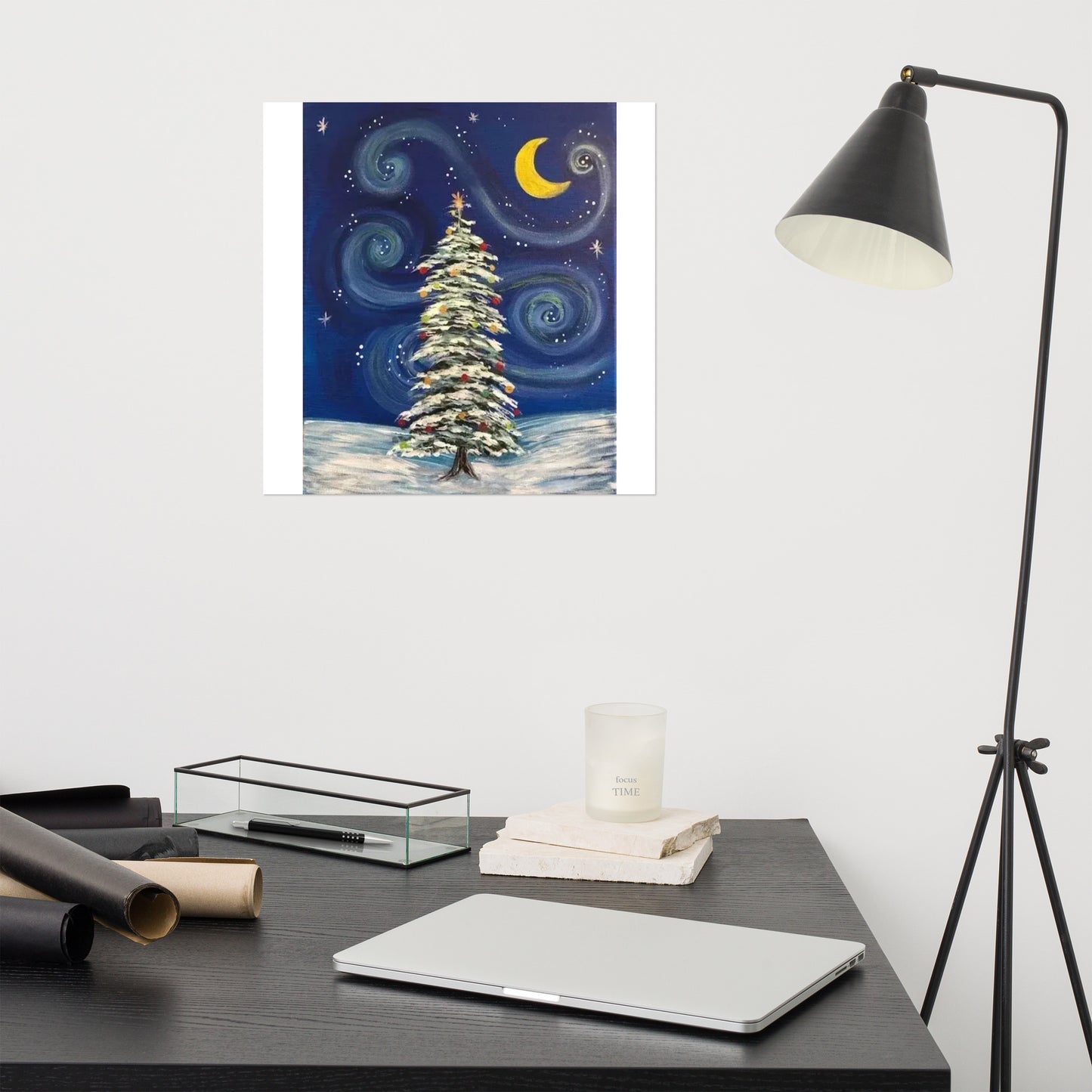 Starry Night Christmas Tree Poster